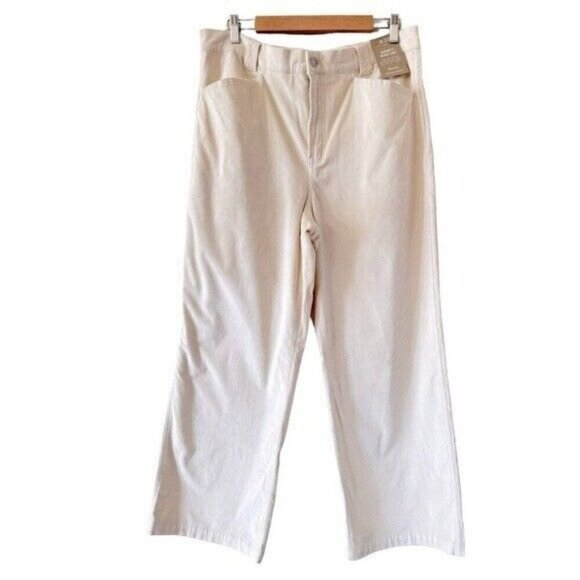 MADEWELL Emmett Wide Leg High Waist Corduroy Pants Size 33 Antique Cream NEW - Picture 2 of 13
